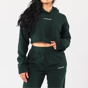 Alphalete King Crop Hoodie in Evergreen Size Small